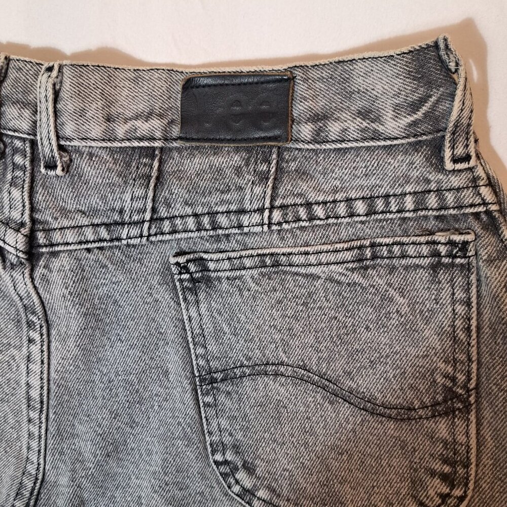 LEE Riders Jeans Women's Size 18 PET.  Gray Denim‎ High Rise Tapered USA made - Picture 6 of 14